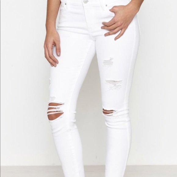 american eagle white distressed jeans